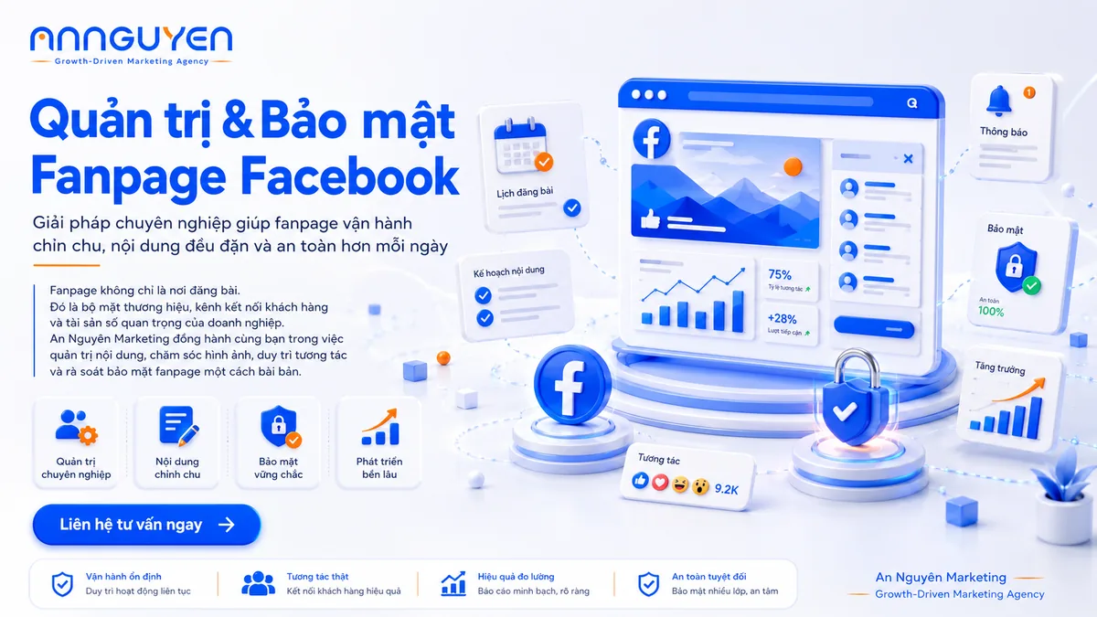 Quản trị & Bảo mật Fanpage Facebook chuyên nghiệp cùng An Nguyên Marketing - Hinh anh 1