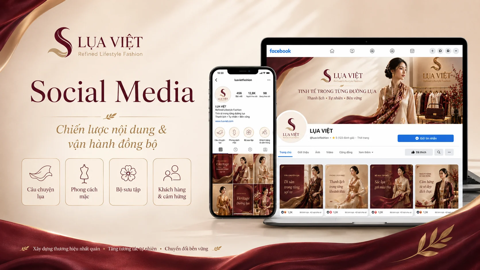 Định vị thương hiệu thời trang lụa cao cấp LỤA VIỆT — Case Study Brand Identity & Truyền thông