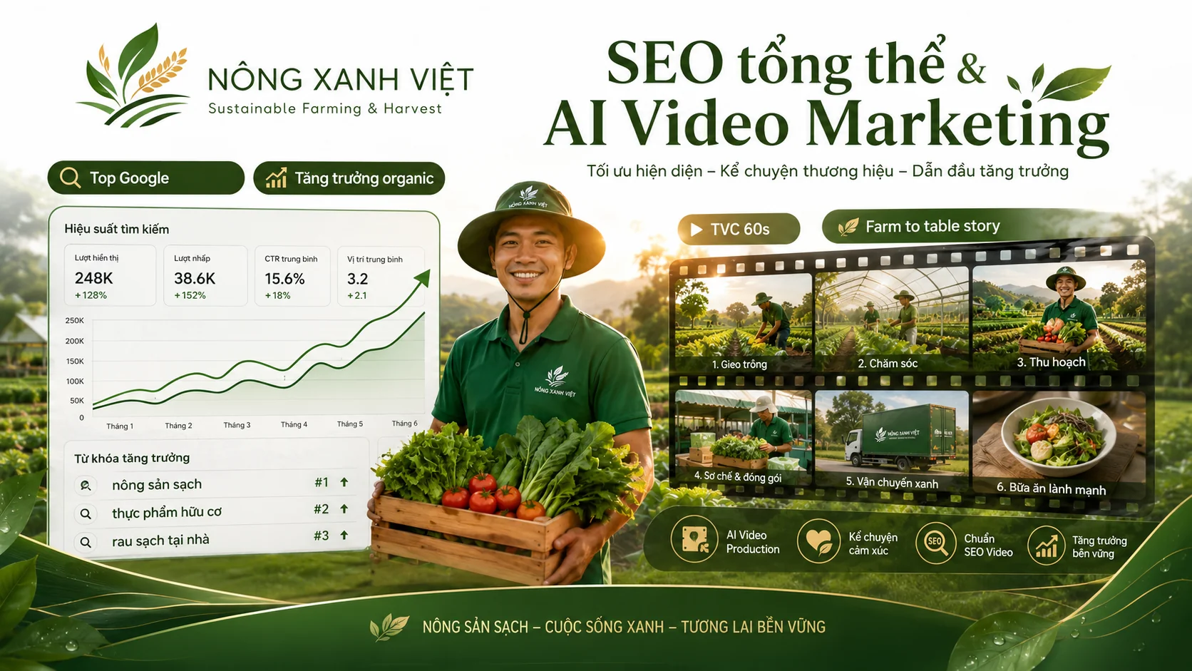 Nông Xanh Việt – Sustainable Farming & Harvest: Hành Trình Xây Dựng Thương Hiệu Nông Nghiệp Sạch