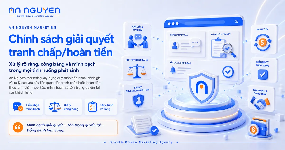 Chính sách giải quyết tranh chấp/hoàn tiền
