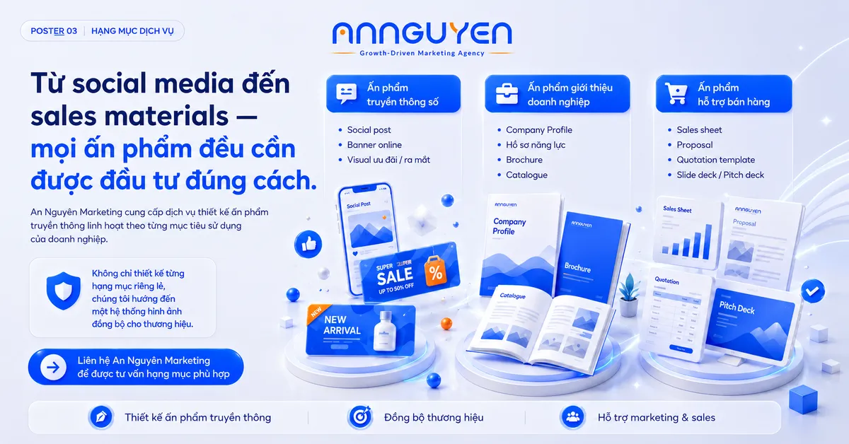 An Nguyên Marketing – Dịch vụ thiết kế ấn phẩm truyền thông chuyên nghiệp, đồng bộ và đúng mục tiêu kinh doanh